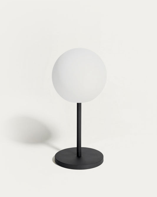 Lampada da tavolo da esterno Dinesh in acciaio nero