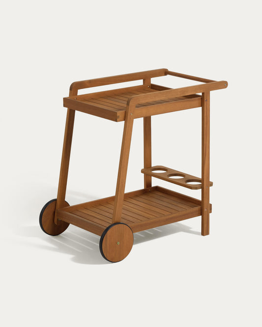 Tavolo carrello Felisa in legno di acacia