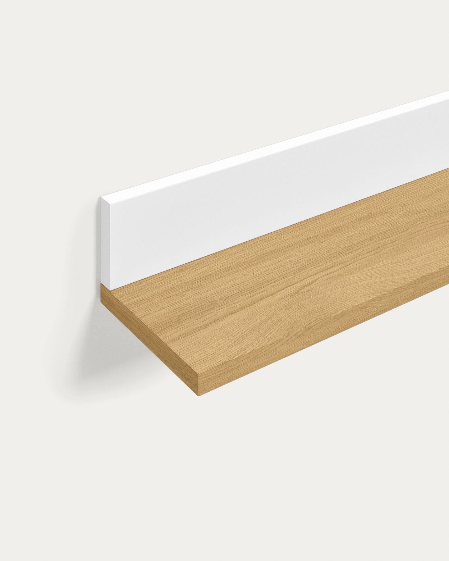 Mensola Abilen in impiallacciatura di rovere laccata bianca 80 x 15 cm