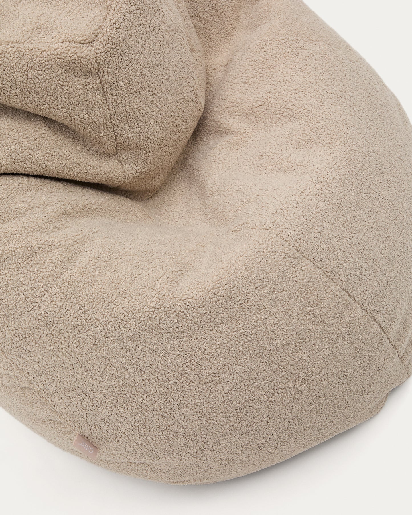 Pouf Vicka tessuto bouclé beige Ø 70 cm
