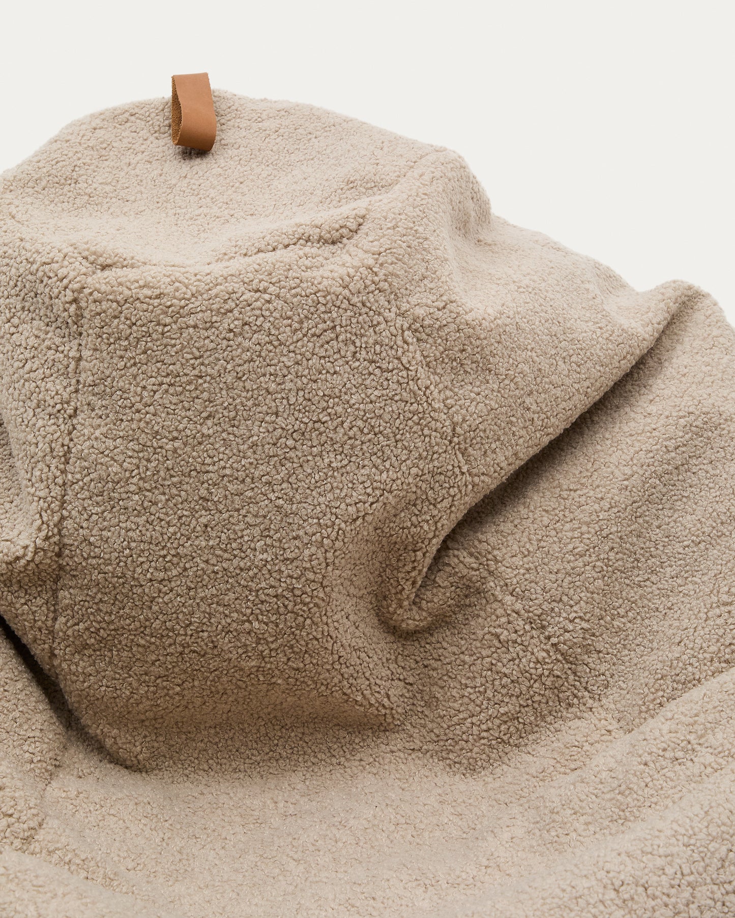 Pouf Vicka tessuto bouclé beige Ø 70 cm