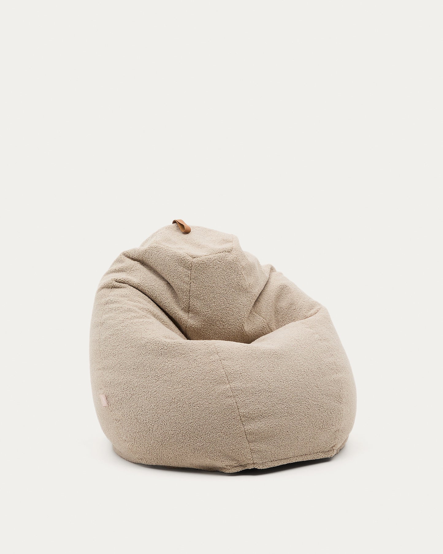 Pouf Vicka tessuto bouclé beige Ø 70 cm