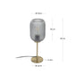 Lampada da tavolo Hestia in metallo con finitura in ottone e cristallo grigio