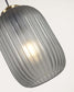 Lampada Hestia in metallo con finitura ottone e vetro grigio