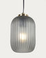 Lampada Hestia in metallo con finitura ottone e vetro grigio