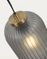 Lampada Hestia in metallo con finitura ottone e vetro grigio