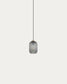 Lampada Hestia in metallo con finitura ottone e vetro grigio