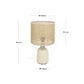 Lampada da tavolo Erna in ceramica bianca e bambù con finitura naturale