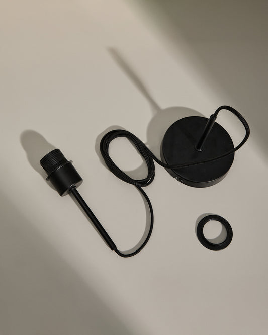 Supporto per lampada da soffitto Fulvia realizzata in metallo con finitura nera 150 cm