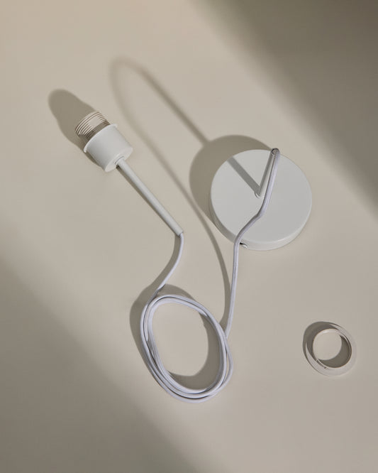 Supporto per plafoniera Fulvia in metallo con finitura bianca 150 cm