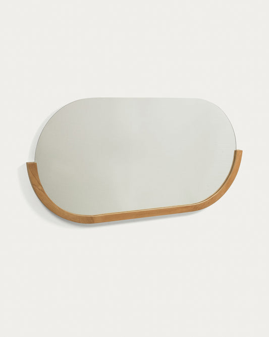Specchio Rokia in legno massello di teak 90 x 55 cm