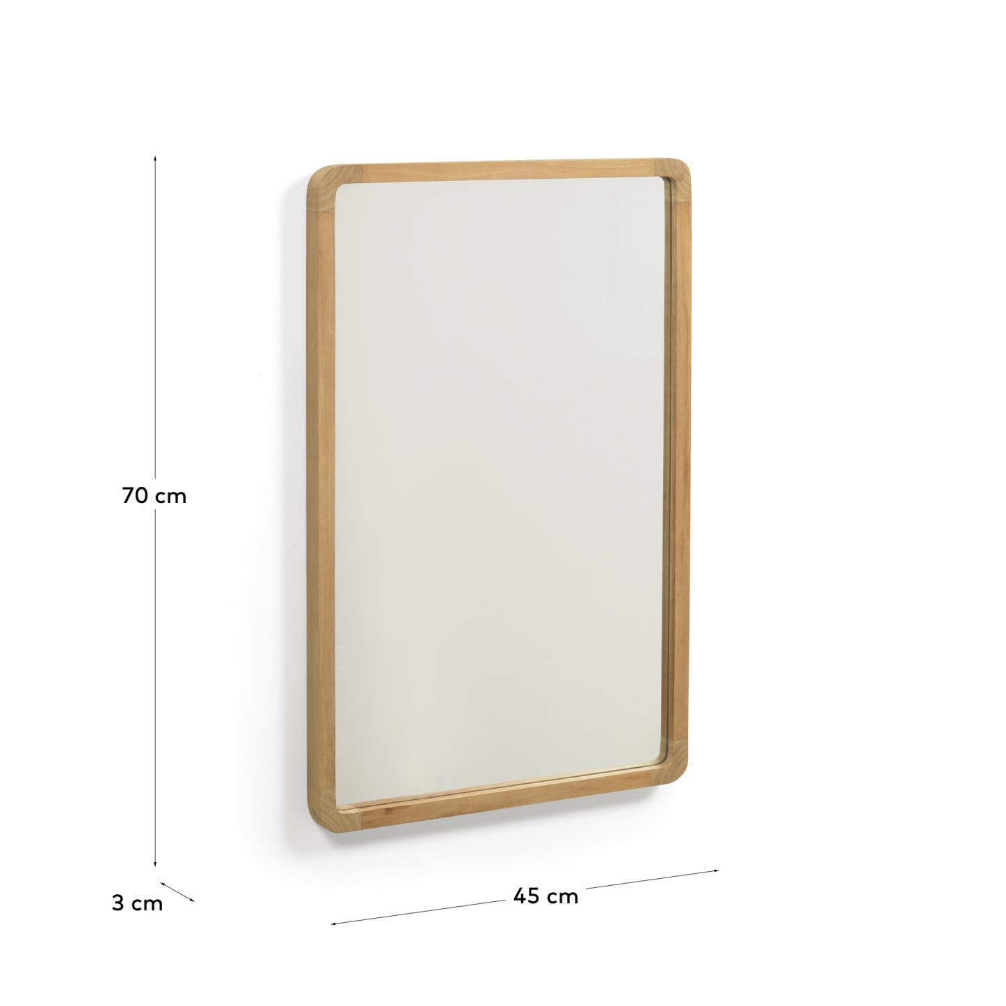 Specchio Shamel in legno massello di teak 45 x 70 cm