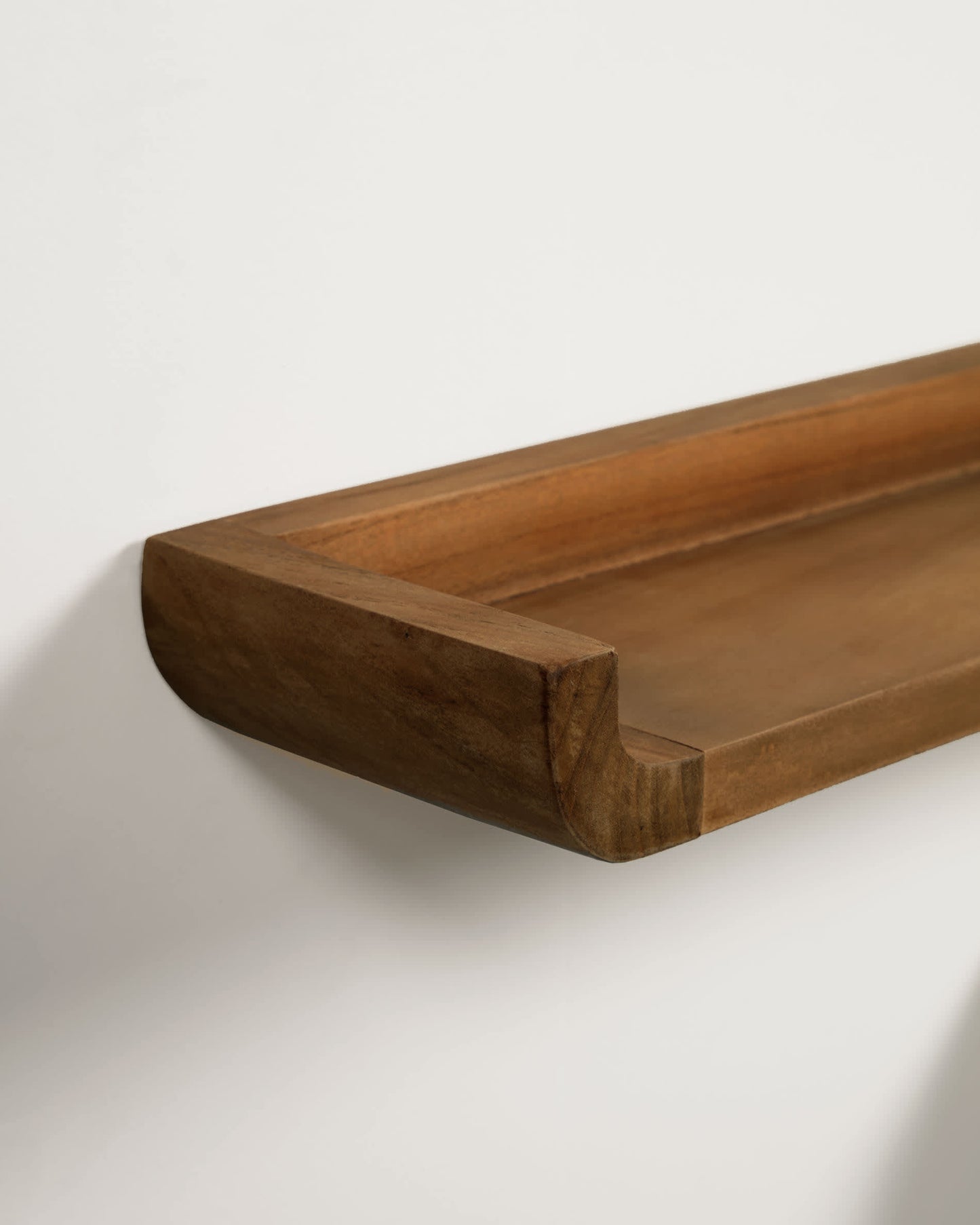 Set Shamel di 2 ripiani in legno massello di teak finitura noce 50 x 12