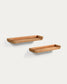 Set Shamel di 2 ripiani in legno massello di teak 50 x 12