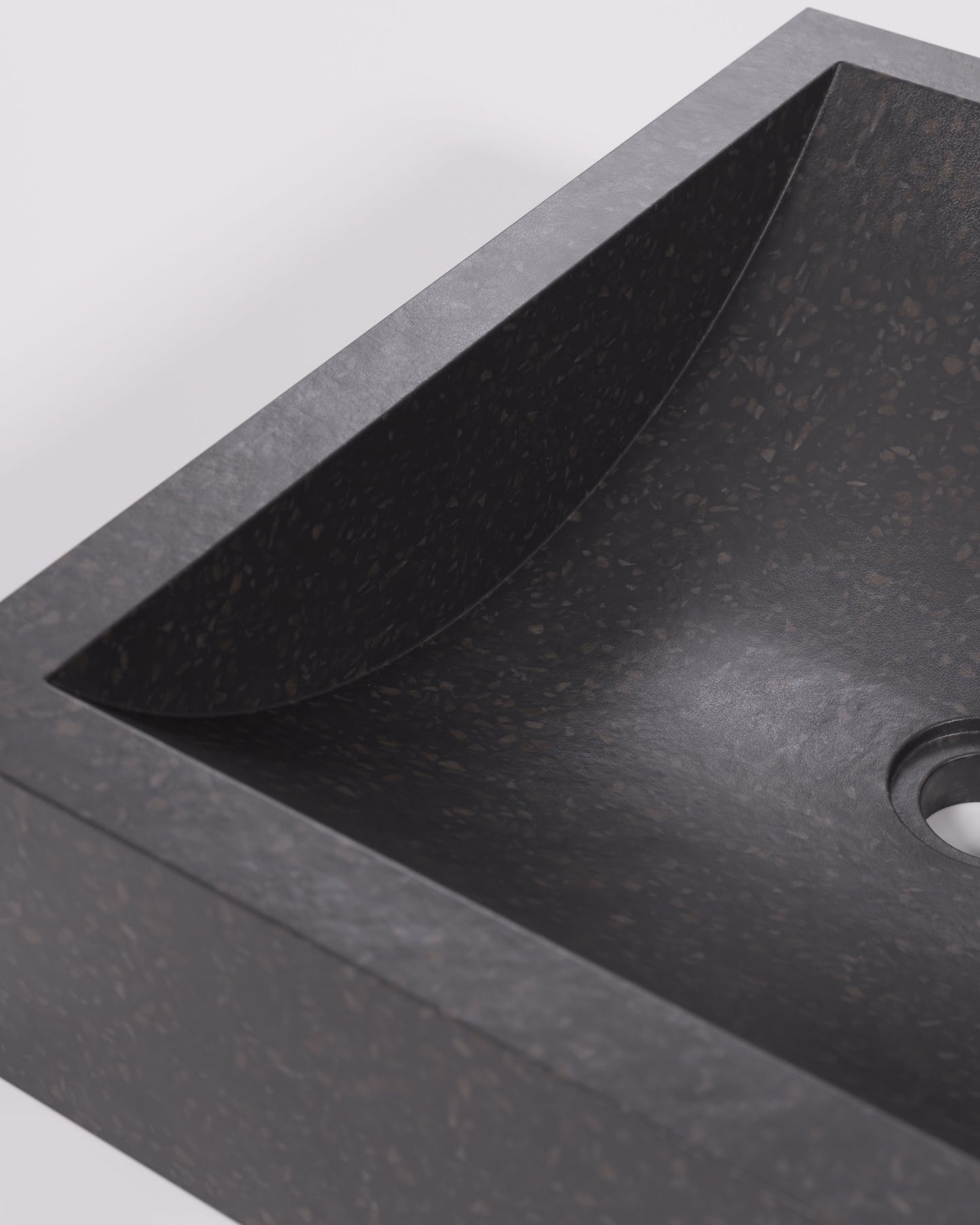Lavabo da appoggio Delina in terrazzo nero 40 x 45 cm
