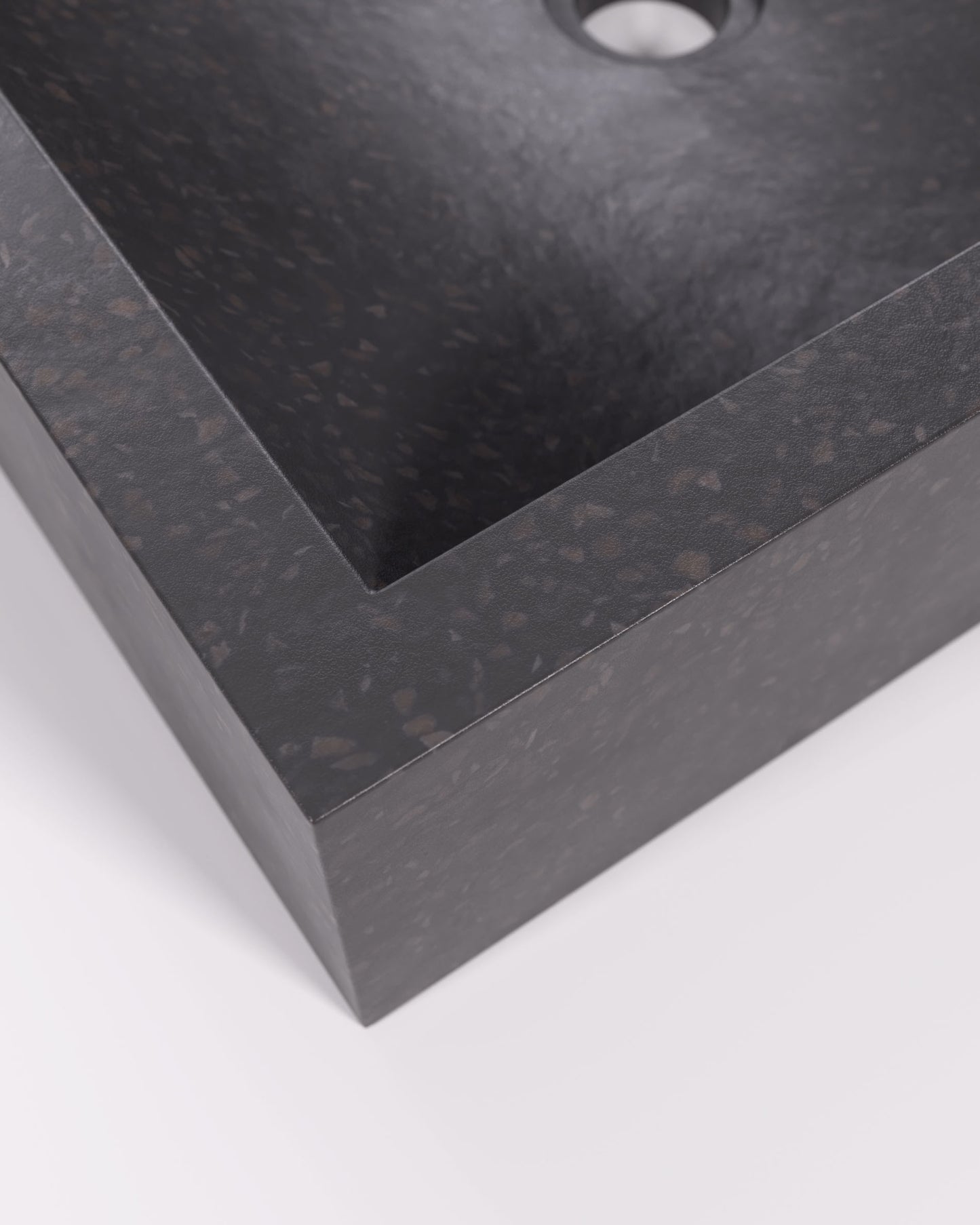 Lavabo da appoggio Delina in terrazzo nero 40 x 45 cm