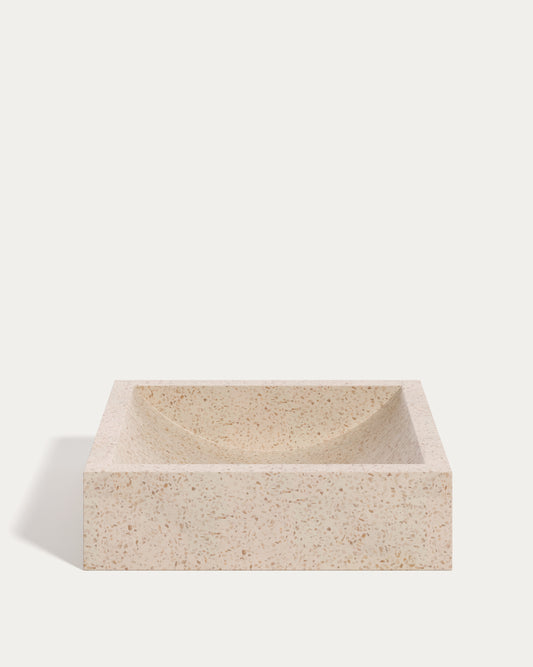 Lavabo da appoggio Delina in terrazzo bianco 40 x 45 cm