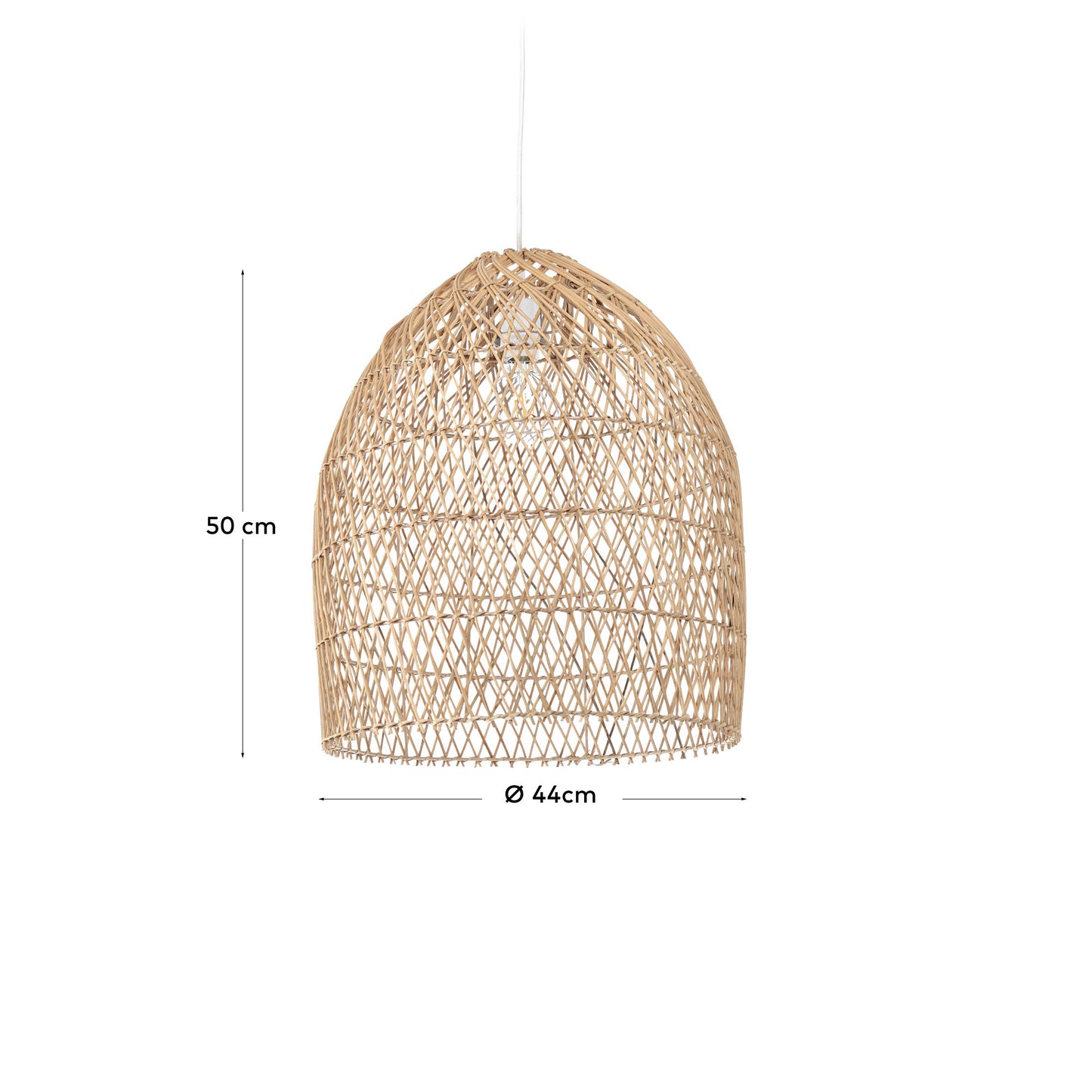 Plafoniera per lampada Domitila rattan con finitura naturale Ø 44 cm