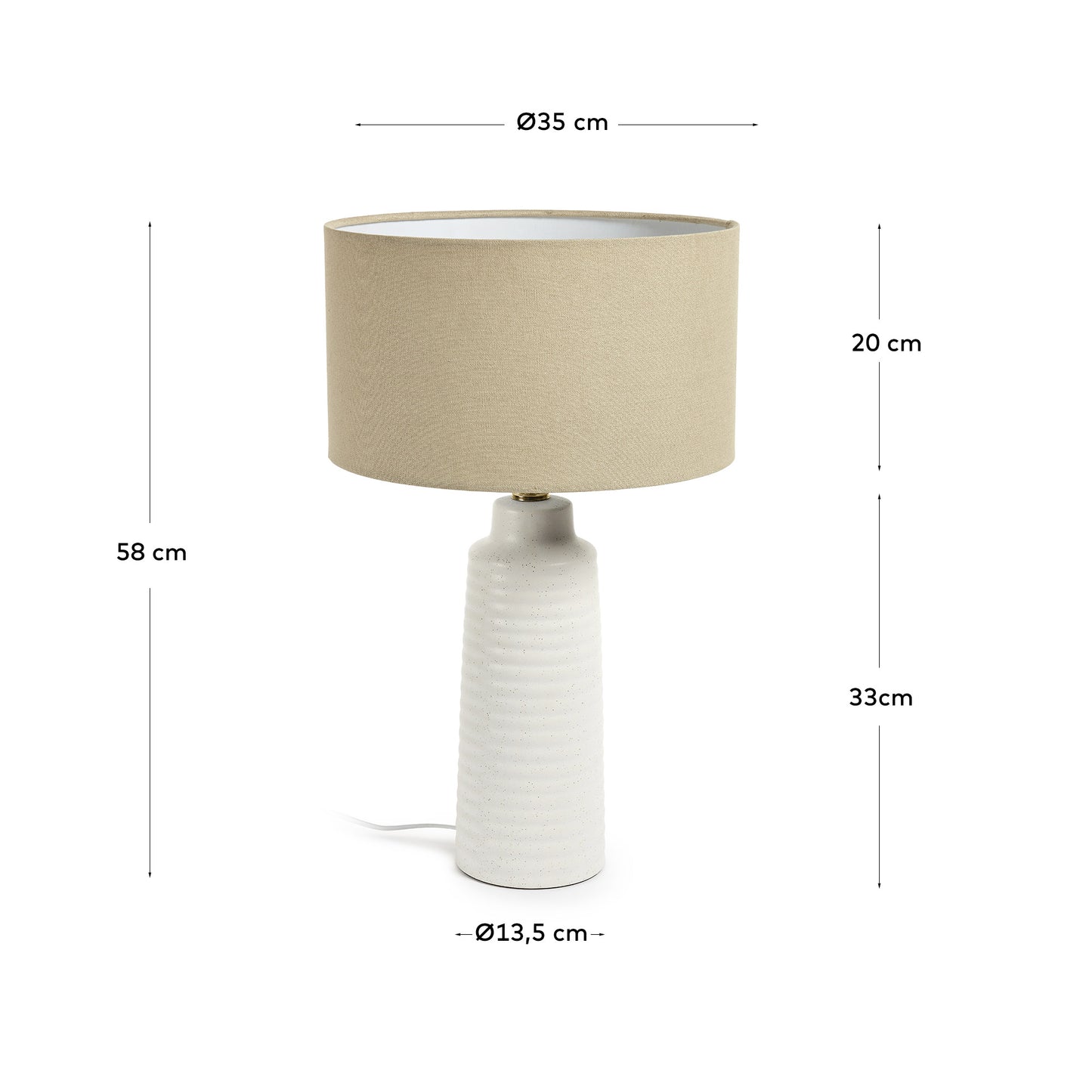 Lampada da tavolo Mijal in ceramica finitura bianca