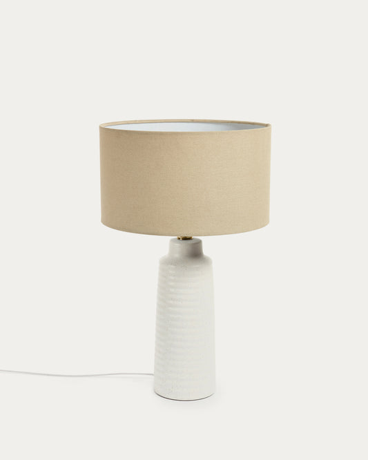 Lampada da tavolo Mijal in ceramica finitura bianca