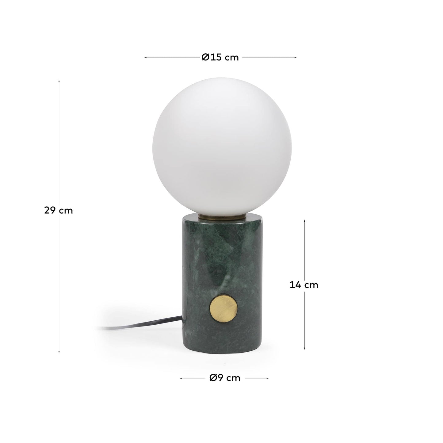 Lampada da tavolo Lonela in marmo finitura verde