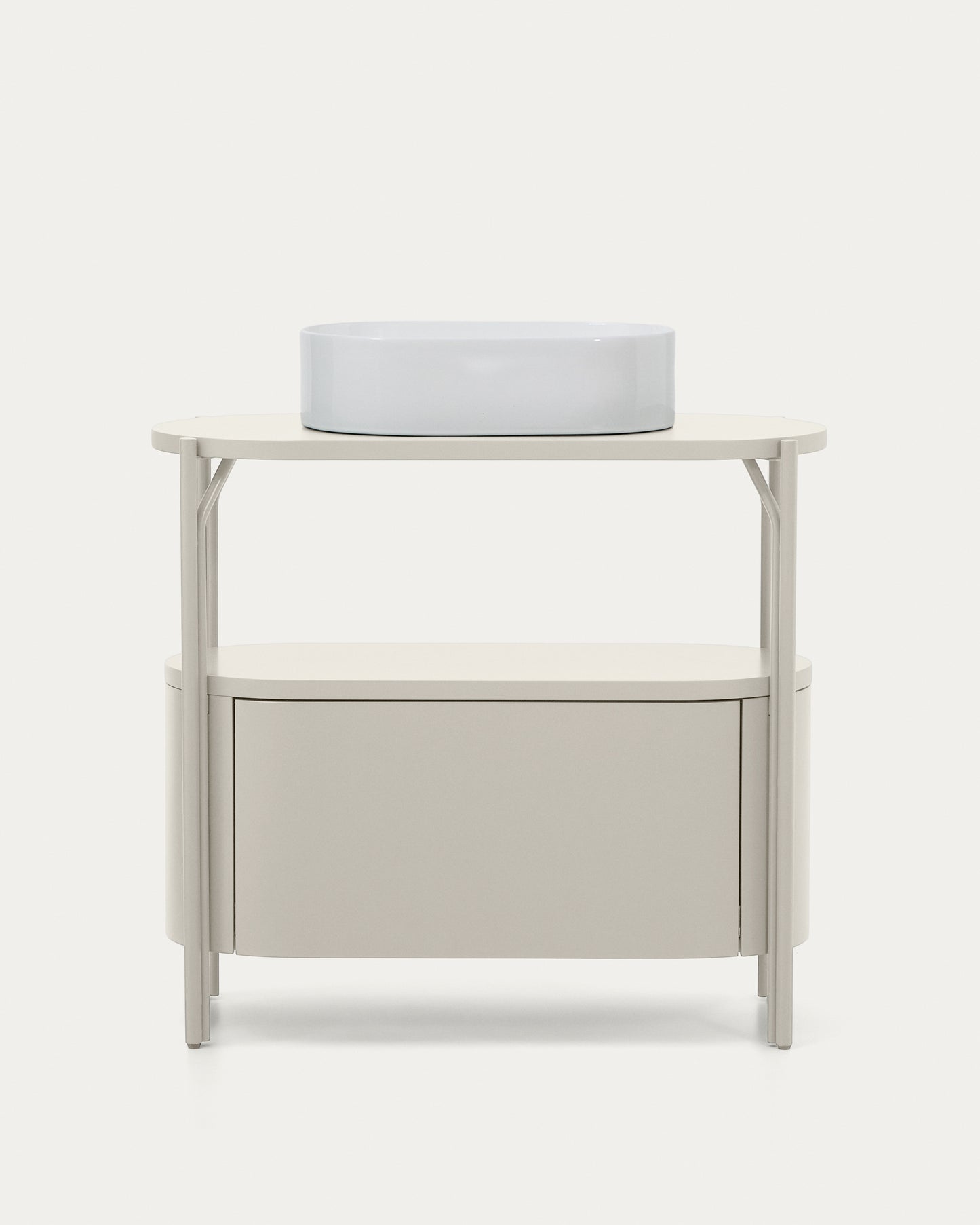 Mobile bagno Arely con struttura in acciaio e MDF laccato bianco 90 x 40 cm
