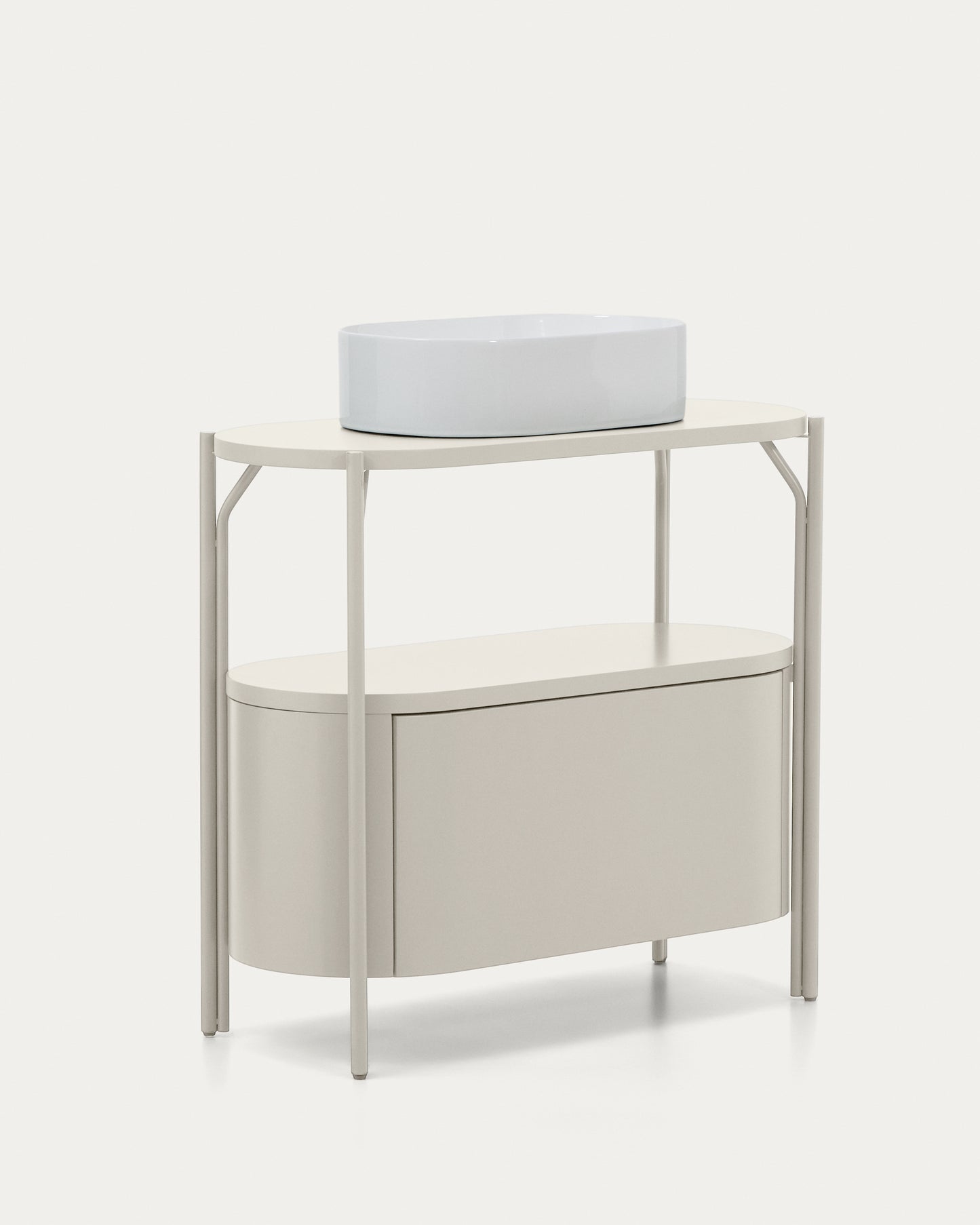 Mobile bagno Arely con struttura in acciaio e MDF laccato bianco 90 x 40 cm