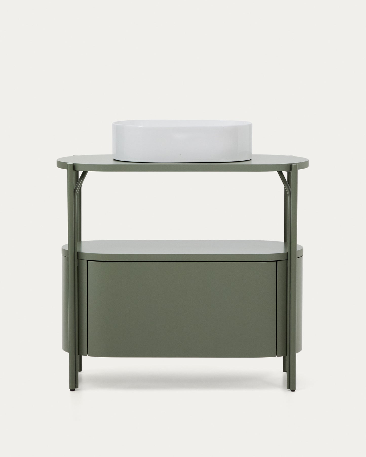 Mobile bagno Arely con struttura in acciaio e MDF laccato verde 90 x 40 cm