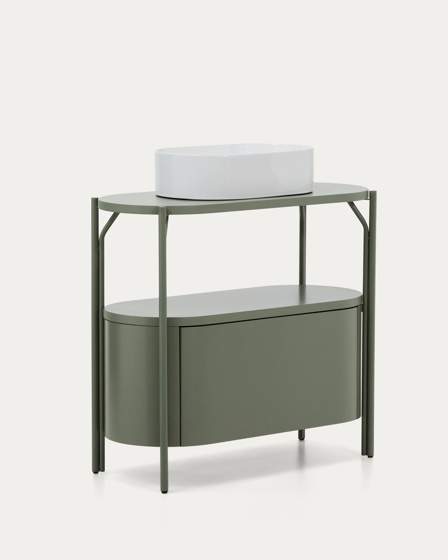 Mobile bagno Arely con struttura in acciaio e MDF laccato verde 90 x 40 cm