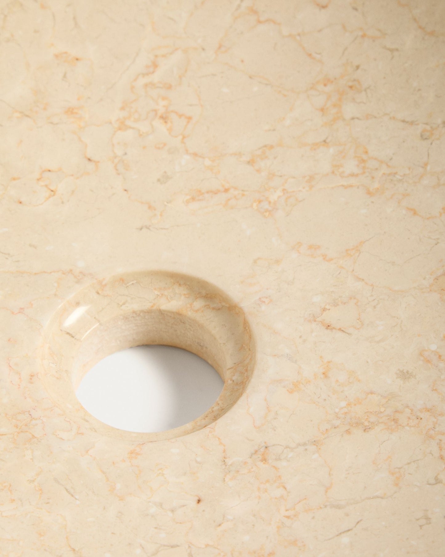 Lavabo da appoggio Darnen in marmo beige Ø 35 cm
