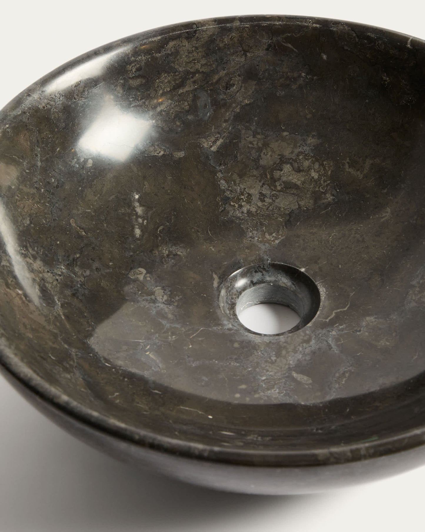 Lavabo da appoggio Darnen in marmo grigio Ø 35 cm