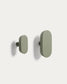 Set Arely di 2 appendini in legno di faggio massiccio con finitura laccata verde 6,5 cm/10 cm