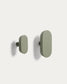 Set Arely di 2 appendini in legno di faggio massiccio con finitura laccata verde 6,5 cm/10 cm