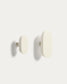 Set Arely di 2 appendini in legno massiccio di faggio con finitura laccata beige 6,5 cm/10 cm
