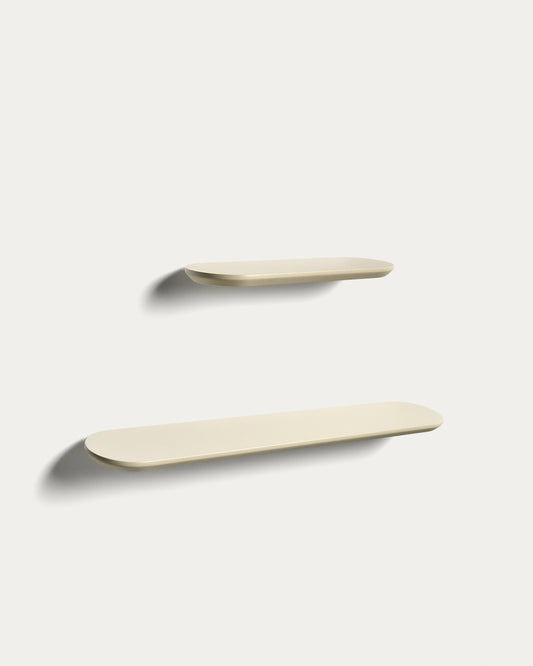 Set Arely di 2 mensole in MDF con finitura laccata beige 35 cm/55 cm