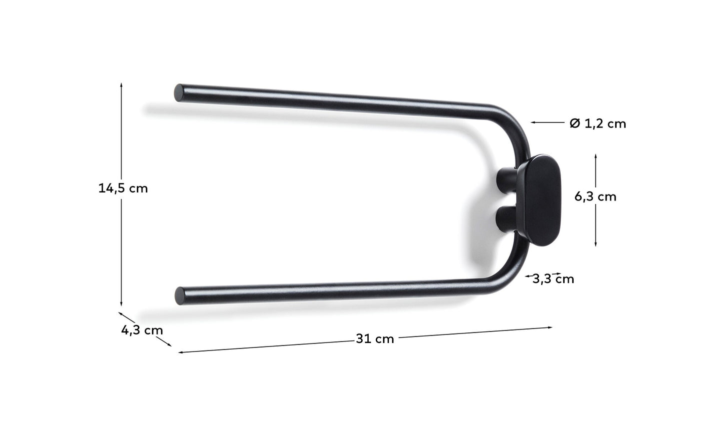 Portasciugamani Arely con 2 bracci in metallo nero