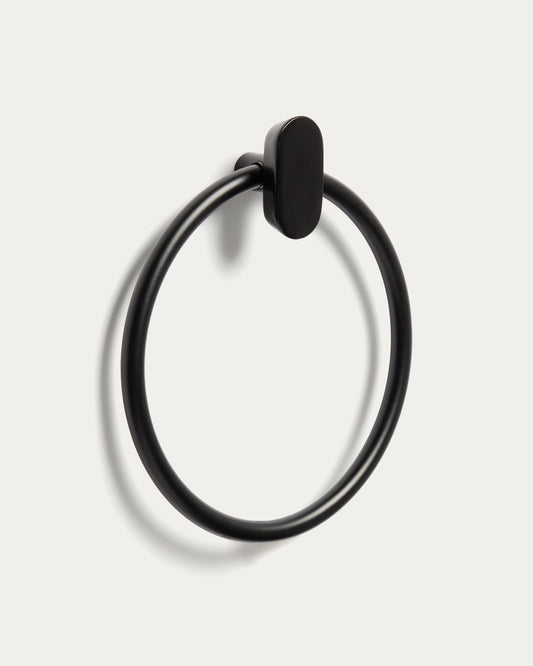 Portasciugamani Arely con anello in metallo nero