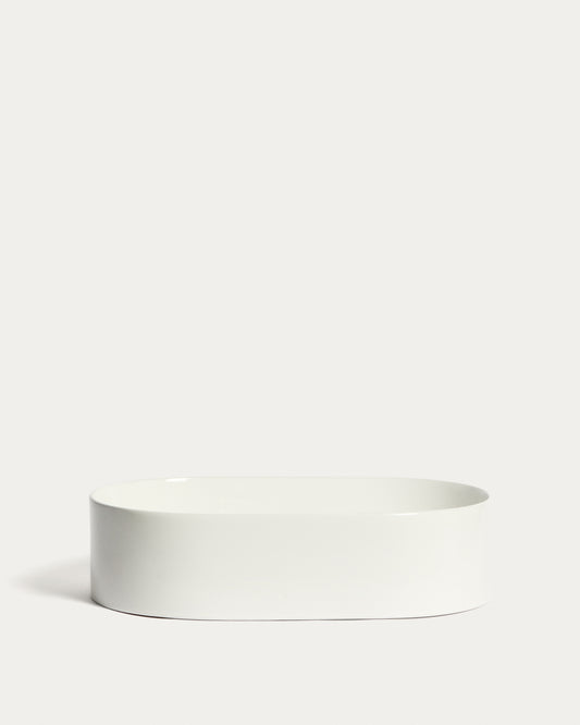 Lavabo da appoggio Ovara in ceramica bianca smaltata 50 x 31 cm