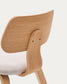 Sedia Gena in chenille beige struttura in impiallacciatura di rovere