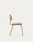 Sedia Gena in chenille beige struttura in impiallacciatura di rovere