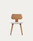 Sedia Gena in chenille beige struttura in impiallacciatura di rovere
