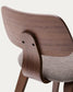 Sedia Gena in chenille beige struttura in impiallacciatura di noce