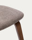 Sedia Gena in chenille beige struttura in impiallacciatura di noce