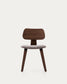 Sedia Gena in chenille beige struttura in impiallacciatura di noce