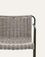 Sgabello Maurina in acciaio zincato verde e corda ecru e grigia 64,5 cm