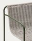 Sgabello Maurina in acciaio zincato verde e corda ecru e grigia 64,5 cm