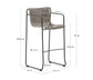 Sgabello Maurina in acciaio zincato verde e corda ecru e grigia 74,5 cm