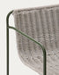 Sgabello Maurina in acciaio zincato verde e corda ecru e grigia 74,5 cm
