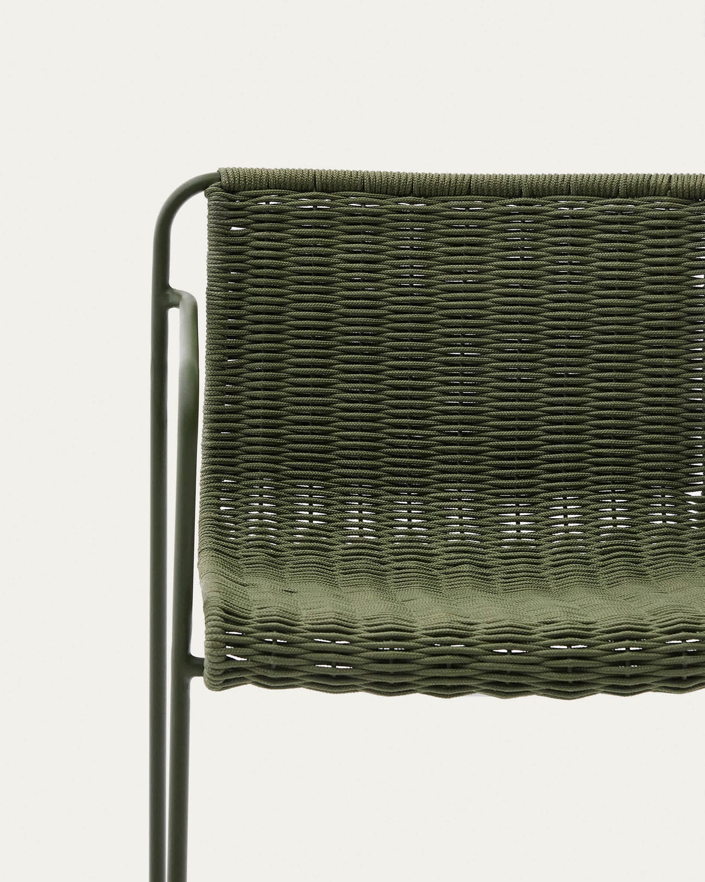 Sgabello Maurina impilabile in acciaio zincato verde con corda verde 74,5 cm