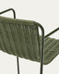 Sgabello Maurina impilabile in acciaio zincato verde con corda verde 74,5 cm